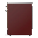 ILVE Majestic III 30-Inch Induction Range with 4 Induction Elements and Triple Glass Door Electric Oven in Burgundy with Chrome Trim (UMIB30NR3BUC)