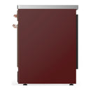 ILVE Majestic III 30-Inch Induction Range with 4 Induction Elements and Triple Glass Door Electric Oven in Burgundy with Copper Trim (UMIB30NR3BUP)