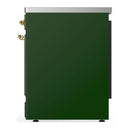 ILVE Majestic III 30-Inch Induction Range with 4 Induction Elements and Triple Glass Door Electric Oven in Emerald Green with Brass Trim (UMIB30NR3EGG)