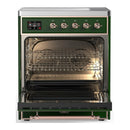 ILVE Majestic III 30-Inch Induction Range with 4 Induction Elements and Triple Glass Door Electric Oven in Emerald Green with Copper Trim (UMIB30NR3EGP)