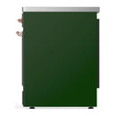 ILVE Majestic III 30-Inch Induction Range with 4 Induction Elements and Triple Glass Door Electric Oven in Emerald Green with Copper Trim (UMIB30NR3EGP)
