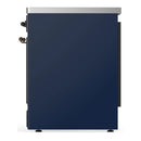 ILVE Majestic III 30-Inch Induction Range with 4 Induction Elements and Triple Glass Door Electric Oven in Mightnight Blue with Burnished Trim (UMIB30NR3MBB)