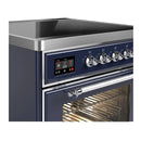 ILVE Majestic III 30-Inch Induction Range with 4 Induction Elements and Triple Glass Door Electric Oven in Mightnight Blue with Chrome Trim (UMIB30NR3MBC)
