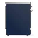 ILVE Majestic III 30-Inch Induction Range with 4 Induction Elements and Triple Glass Door Electric Oven in Mightnight Blue with Chrome Trim (UMIB30NR3MBC)