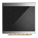 ILVE Majestic III 30-Inch Induction Range with 4 Induction Elements and Triple Glass Door Electric Oven in Mightnight Blue with Brass Trim (UMIB30NR3MBG)