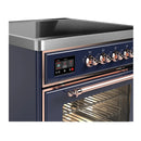 ILVE Majestic III 30-Inch Induction Range with 4 Induction Elements and Triple Glass Door Electric Oven in Mightnight Blue with Copper Trim (UMIB30NR3MBP)