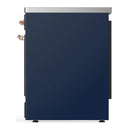 ILVE Majestic III 30-Inch Induction Range with 4 Induction Elements and Triple Glass Door Electric Oven in Mightnight Blue with Copper Trim (UMIB30NR3MBP)