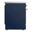 ILVE Majestic III 30-Inch Induction Range with 4 Induction Elements and Triple Glass Door Electric Oven in Mightnight Blue with Copper Trim (UMIB30NR3MBP)