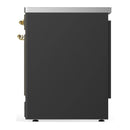 ILVE Majestic III 30-Inch Induction Range with 4 Induction Elements and Triple Glass Door Electric Oven in Matte Graphite with Brass Trim (UMIB30NR3MGG)