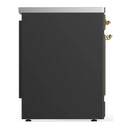 ILVE Majestic III 30-Inch Induction Range with 4 Induction Elements and Triple Glass Door Electric Oven in Matte Graphite with Brass Trim (UMIB30NR3MGG)
