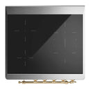 ILVE Majestic III 30-Inch Induction Range with 4 Induction Elements and Triple Glass Door Electric Oven in Matte Graphite with Brass Trim (UMIB30NR3MGG)