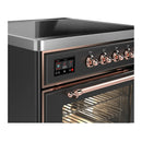 ILVE Majestic III 30-Inch Induction Range with 4 Induction Elements and Triple Glass Door Electric Oven in Matte Graphite with Copper Trim (UMIB30NR3MGP)