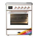 ILVE Majestic III 30-Inch Induction Range with 4 Induction Elements and Triple Glass Door Electric Oven in RAL with Copper Trim (UMIB30NR3RAP)