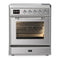 ILVE Majestic III 30-Inch Induction Range with 4 Induction Elements and Triple Glass Door Electric Oven in Stainless Steel with Chrome Trim (UMIB30NR3SSC)