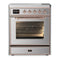 ILVE Majestic III 30-Inch Induction Range with 4 Induction Elements and Triple Glass Door Electric Oven in Stainless Steel with Copper Trim (UMIB30NR3SSP)