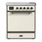 ILVE Majestic III 30-Inch Induction Range with 4 Induction Elements and Solid Door Electric Oven in Antique White with Burnished Trim (UMIB30QNR3AWB)