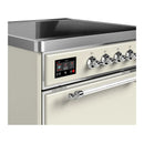 ILVE Majestic III 30-Inch Induction Range with 4 Induction Elements and Solid Door Electric Oven in Antique White with Chrome Trim (UMIB30QNR3AWC)