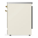 ILVE Majestic III 30-Inch Induction Range with 4 Induction Elements and Solid Door Electric Oven in Antique White with Brass Trim (UMIB30QNR3AWG)