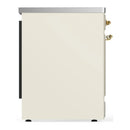 ILVE Majestic III 30-Inch Induction Range with 4 Induction Elements and Solid Door Electric Oven in Antique White with Brass Trim (UMIB30QNR3AWG)
