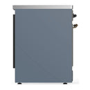 ILVE Majestic III 30-Inch Induction Range with 4 Induction Elements and Solid Door Electric Oven in Blue Grey with Burnished Trim (UMIB30QNR3BGB)