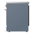 ILVE Majestic III 30-Inch Induction Range with 4 Induction Elements and Solid Door Electric Oven in Blue Grey with Copper Trim (UMIB30QNR3BGP)