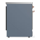 ILVE Majestic III 30-Inch Induction Range with 4 Induction Elements and Solid Door Electric Oven in Blue Grey with Copper Trim (UMIB30QNR3BGP)