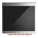 ILVE Majestic III 30-Inch Induction Range with 4 Induction Elements and Solid Door Electric Oven in Blue Grey with Copper Trim (UMIB30QNR3BGP)