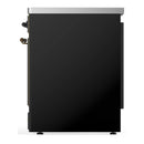 ILVE Majestic III 30-Inch Induction Range with 4 Induction Elements and Solid Door Electric Oven in Glossy Black with Burnished Trim (UMIB30QNR3BKB)