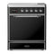 ILVE Majestic III 30-Inch Induction Range with 4 Induction Elements and Solid Door Electric Oven in Glossy Black with Chrome Trim (UMIB30QNR3BKC)