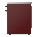 ILVE Majestic III 30-Inch Induction Range with 4 Induction Elements and Solid Door Electric Oven in Burgundy with Burnished Trim (UMIB30QNR3BUB)