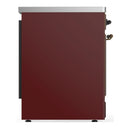 ILVE Majestic III 30-Inch Induction Range with 4 Induction Elements and Solid Door Electric Oven in Burgundy with Burnished Trim (UMIB30QNR3BUB)