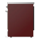ILVE Majestic III 30-Inch Induction Range with 4 Induction Elements and Solid Door Electric Oven in Burgundy with Chrome Trim (UMIB30QNR3BUC)