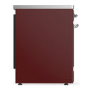 ILVE Majestic III 30-Inch Induction Range with 4 Induction Elements and Solid Door Electric Oven in Burgundy with Chrome Trim (UMIB30QNR3BUC)