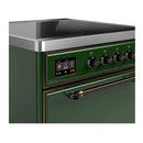 ILVE Majestic III 30-Inch Induction Range with 4 Induction Elements and Solid Door Electric Oven in Emerald Green with Burnished Trim (UMIB30QNR3EGB)