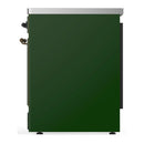 ILVE Majestic III 30-Inch Induction Range with 4 Induction Elements and Solid Door Electric Oven in Emerald Green with Burnished Trim (UMIB30QNR3EGB)