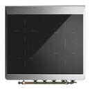 ILVE Majestic III 30-Inch Induction Range with 4 Induction Elements and Solid Door Electric Oven in Emerald Green with Burnished Trim (UMIB30QNR3EGB)
