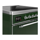 ILVE Majestic III 30-Inch Induction Range with 4 Induction Elements and Solid Door Electric Oven in Emerald Green with Chrome Trim (UMIB30QNR3EGC)