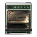 ILVE Majestic III 30-Inch Induction Range with 4 Induction Elements and Solid Door Electric Oven in Emerald Green with Chrome Trim (UMIB30QNR3EGC)
