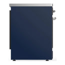 ILVE Majestic III 30-Inch Induction Range with 4 Induction Elements and Solid Door Electric Oven in Mightnight Blue with Chrome Trim (UMIB30QNR3MBC)