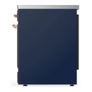 ILVE Majestic III 30-Inch Induction Range with 4 Induction Elements and Solid Door Electric Oven in Mightnight Blue with Copper Trim (UMIB30QNR3MBP)
