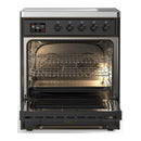 ILVE Majestic III 30-Inch Induction Range with 4 Induction Elements and Solid Door Electric Oven in Matte Graphite with Burnished Trim (UMIB30QNR3MGB)