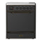 ILVE Majestic III 30-Inch Induction Range with 4 Induction Elements and Solid Door Electric Oven in Matte Graphite with Burnished Trim (UMIB30QNR3MGB)