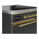 ILVE Majestic III 30-Inch Induction Range with 4 Induction Elements and Solid Door Electric Oven in Matte Graphite with Brass Trim (UMIB30QNR3MGG)