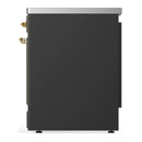 ILVE Majestic III 30-Inch Induction Range with 4 Induction Elements and Solid Door Electric Oven in Matte Graphite with Brass Trim (UMIB30QNR3MGG)