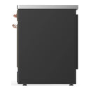ILVE Majestic III 30-Inch Induction Range with 4 Induction Elements and Solid Door Electric Oven in Matte Graphite with Copper Trim (UMIB30QNR3MGP)