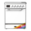 ILVE Majestic III 30-Inch Induction Range with 4 Induction Elements and Solid Door Electric Oven in RAL with Chrome Trim (UMIB30QNR3RAC)