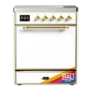 ILVE Majestic III 30-Inch Induction Range with 4 Induction Elements and Solid Door Electric Oven in RAL with Brass Trim (UMIB30QNR3RAG)