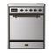 ILVE Majestic III 30-Inch Induction Range with 4 Induction Elements and Solid Door Electric Oven in Stainless Steel with Burnished Trim (UMIB30QNR3SSB)