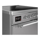 ILVE Majestic III 30-Inch Induction Range with 4 Induction Elements and Solid Door Electric Oven in Stainless Steel with Chrome Trim (UMIB30QNR3SSC)