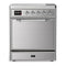 ILVE Majestic III 30-Inch Induction Range with 4 Induction Elements and Solid Door Electric Oven in Stainless Steel with Chrome Trim (UMIB30QNR3SSC)
